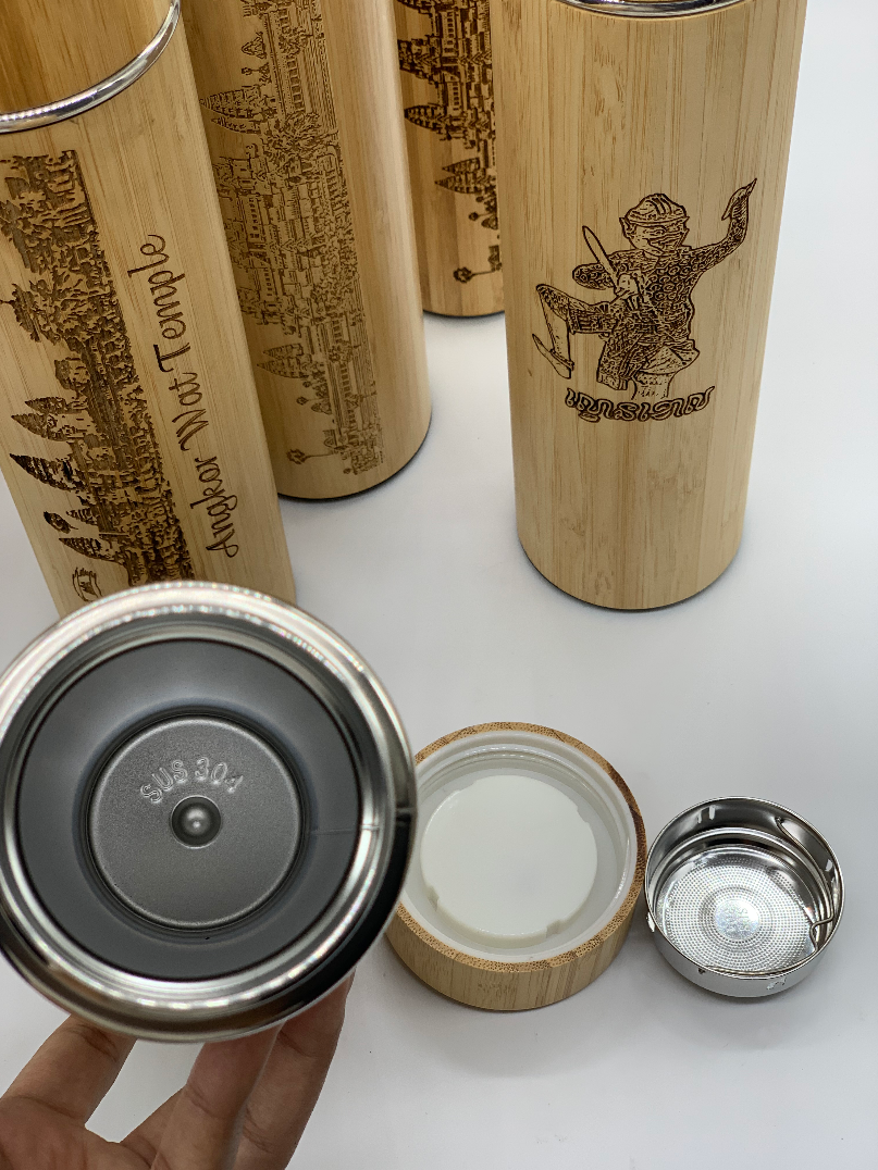 Drinking Bamboo Bottle Stainless Steel