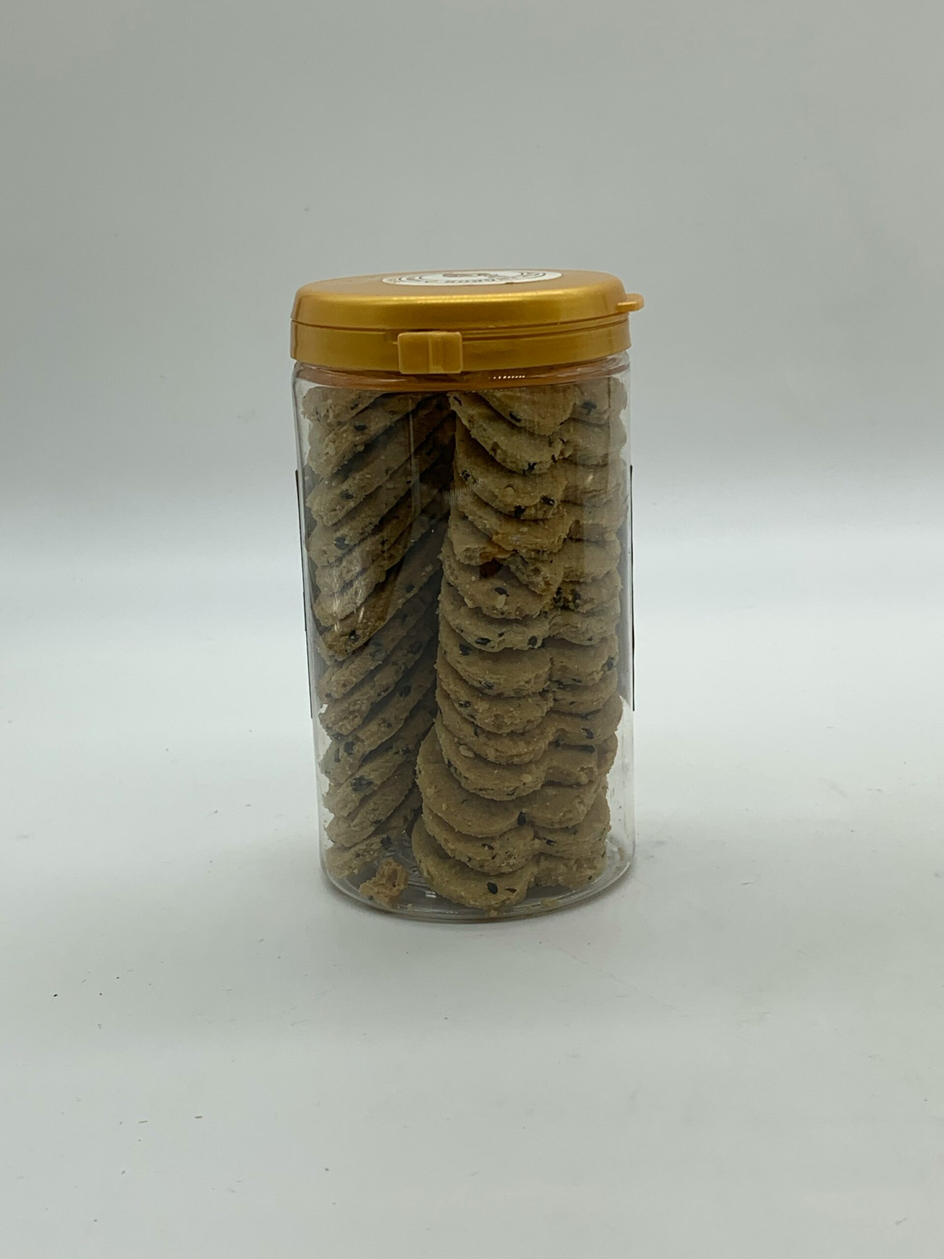 Black Sesame Baked Cookies - នំដុតរសជាតិល្ងខ្មៅ កំប៉ុង 150g 2 Black Sesame Baked Cookies - នំដុតរសជាតិល្ងខ្មៅ កំប៉ុង 150g - Image 2