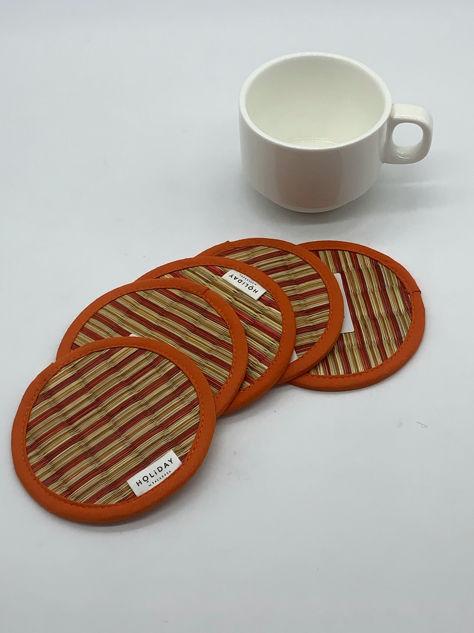 Coaster Round Border Angkor Pagoda Religion Orange - កំរាលកែវពណ៌ទឹកក្រូច 3 Coaster Round Border Angkor Pagoda Religion Orange - កំរាលកែវពណ៌ទឹកក្រូច - Image 3