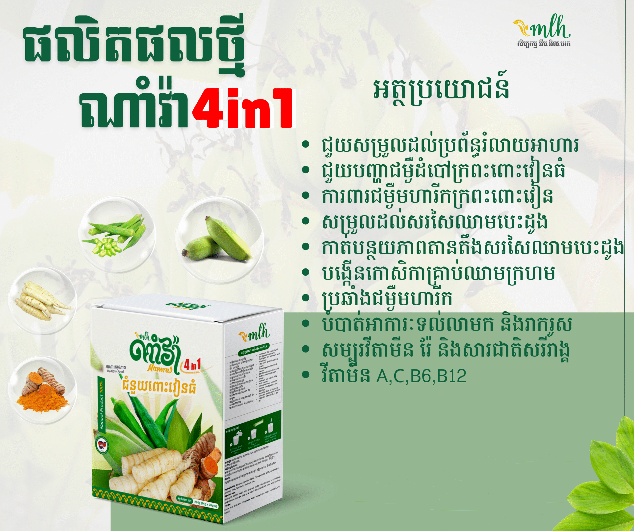 Namva 4 in 1 Box - ម្សៅណាំវ៉ាជំនួយពោះវៀនធំ 280g 3 Namva 4 in 1 Box - ម្សៅណាំវ៉ាជំនួយពោះវៀនធំ 280g - Image 3