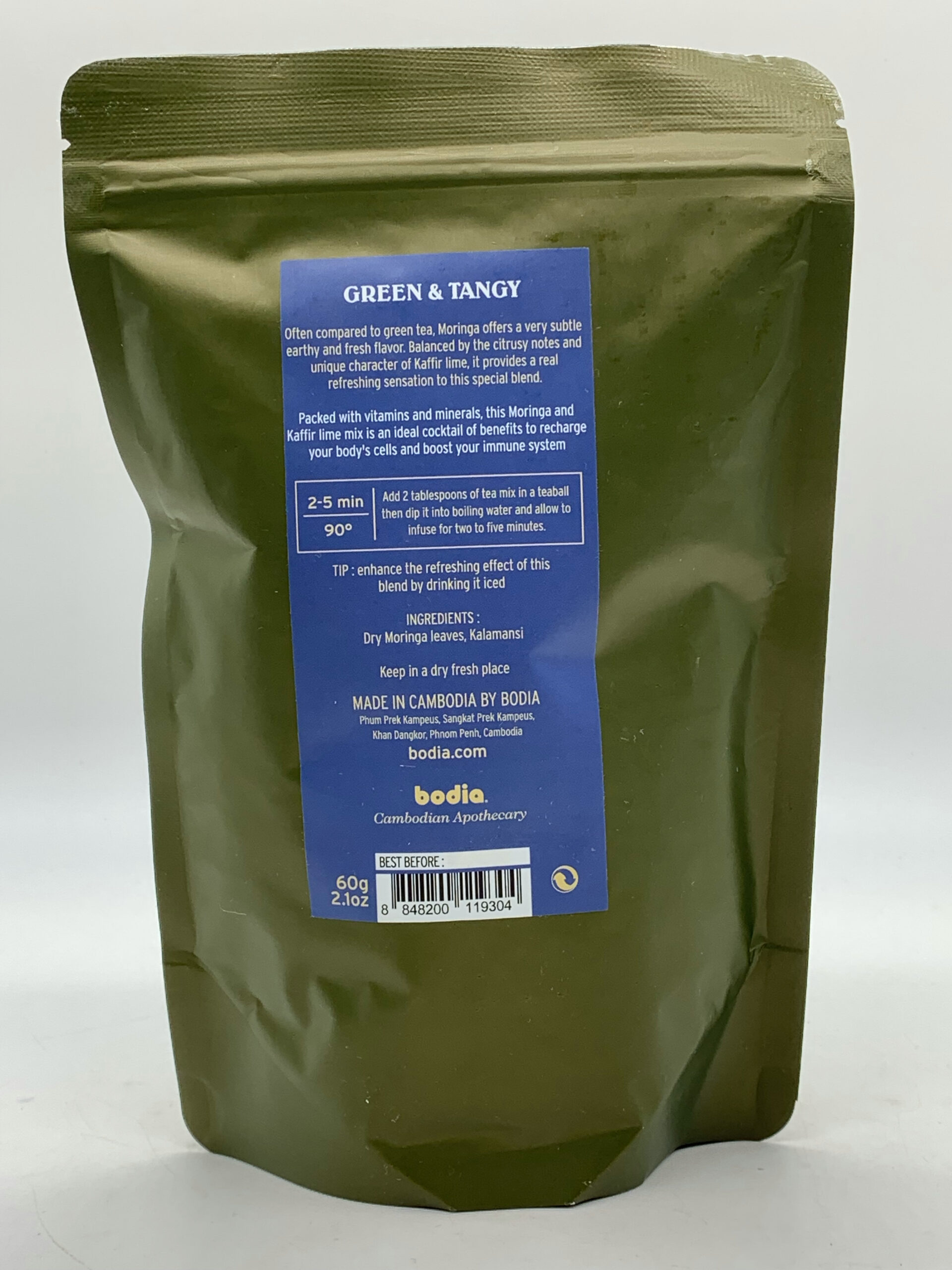 Relax with Moringa & Kaffir Lime តែម្រុំ និងក្រូចសើច 60g 2 Relax with Moringa & Kaffir Lime តែម្រុំ និងក្រូចសើច 60g - Image 2